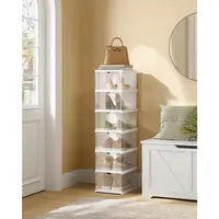 REGÁL NA BOTY, bílá, průhledné, 25,5/105/35,5 cm