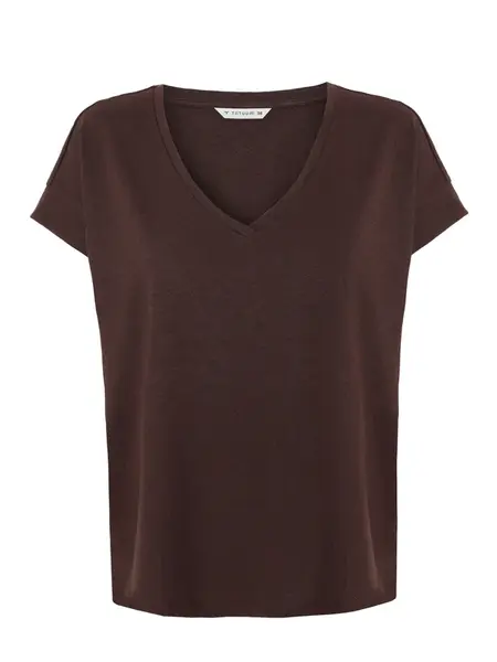 TATUUM Tričko 'Dalis'  tmavohnedá
