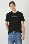 Bavlněné tričko Medicine pánské, černá barva, s potiskem