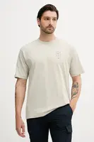 Bavlněné tričko BOSS Orange Te_voyage pánské, šedá barva, s potiskem, 50546370