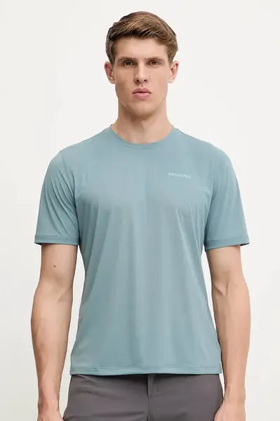 Sportovní triko Rossignol SIDELHORN pánské, tyrkysová barva, RLNMY08