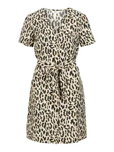 OBJECT Šaty  krémová / hnedá / čierna