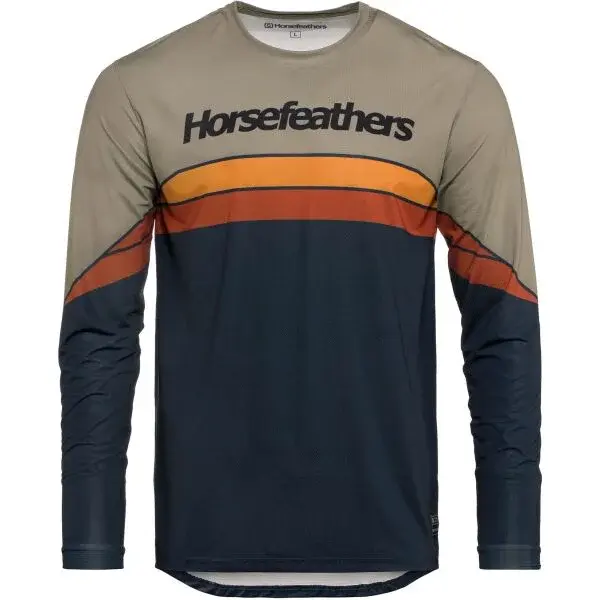 Horsefeathers QUANTUM LS Pánsky cyklistický dres, tmavo modrá, veľkosť