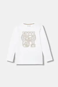 Dětské bavlněné tričko s dlouhým rukávem Guess