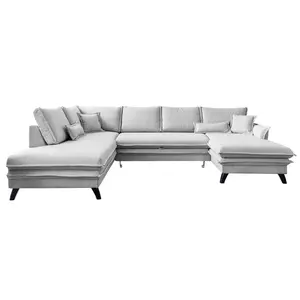 P & B SEDACÍ SOUPRAVA, textil, světle šedá