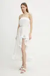 Bavlněné šaty Simona Corsellini bílá barva, midi, P25CPAB046