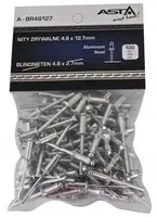 Trhací nýty hliník-ocel, 4,0 x 12,7 mm, s plochou hlavou, sada 100 ks - ASTA Velikost: 4.8x12.7 mm