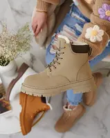 Resti Gray-brown women's insulated trapper boots Radoras