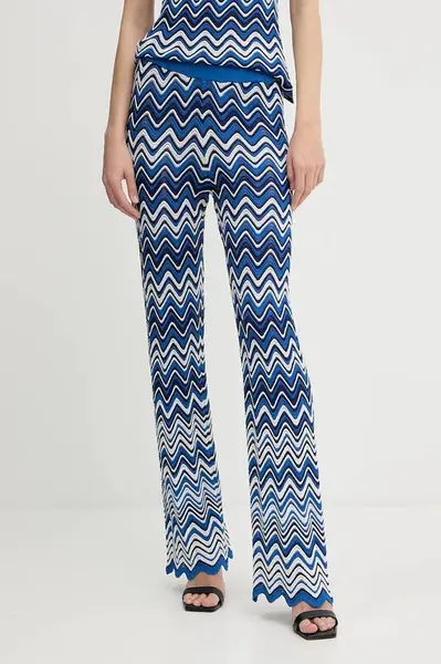 Kalhoty Morgan dámské, modrá barva, high waist, PALMY