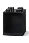 Nástěnná police Lego černá barva