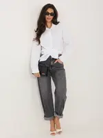 Biela rozopínacia košeľa s dlhým rukávom