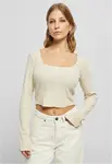 Women's soft grass with short ribs and long sleeves