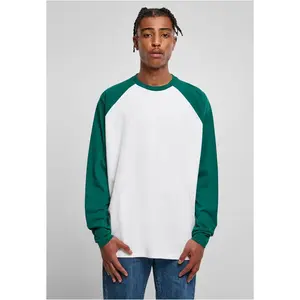 Organic Oversized Raglan Long Sleeve White/Green