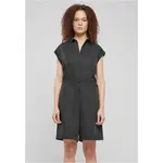 Viscose Twill Women's Short Jumpsuit - Black