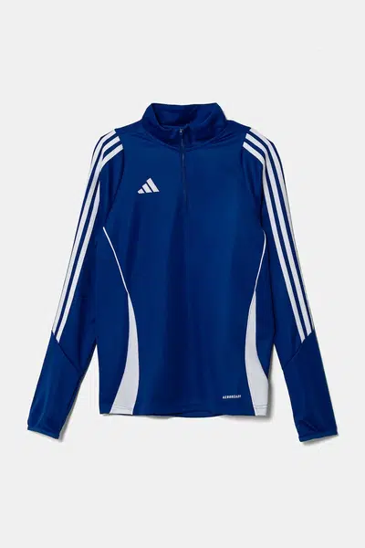 Dětská mikina adidas Performance modrá barva, s aplikací, IR9364