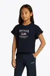 Dětské bavlněné tričko Tommy Hilfiger tmavomodrá barva, KG0KG08525