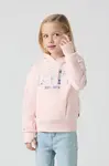 Dětská mikina Levi's SEASONAL HOODIE růžová barva, s kapucí, s potiskem, 3EM195