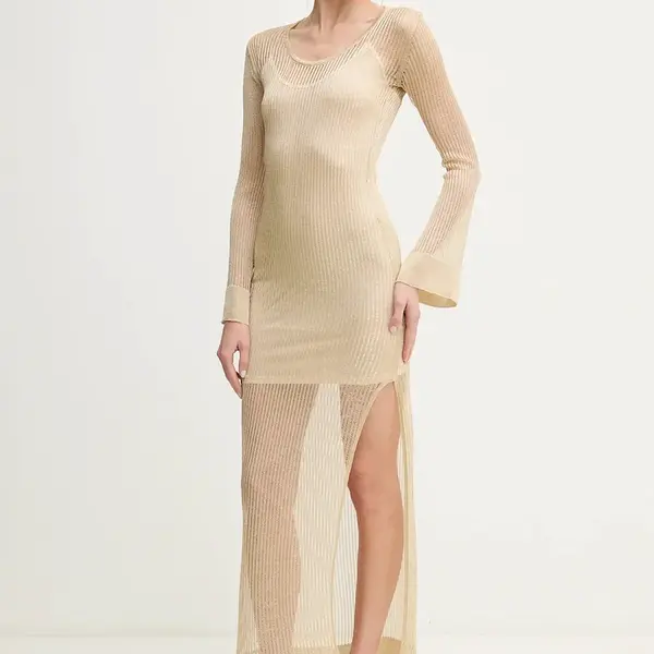 Šaty Simona Corsellini zlatá barva, maxi, P25CPABO02