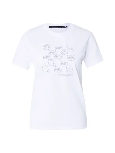 Karl Lagerfeld Tričko 'Ikon'  strieborná / biela