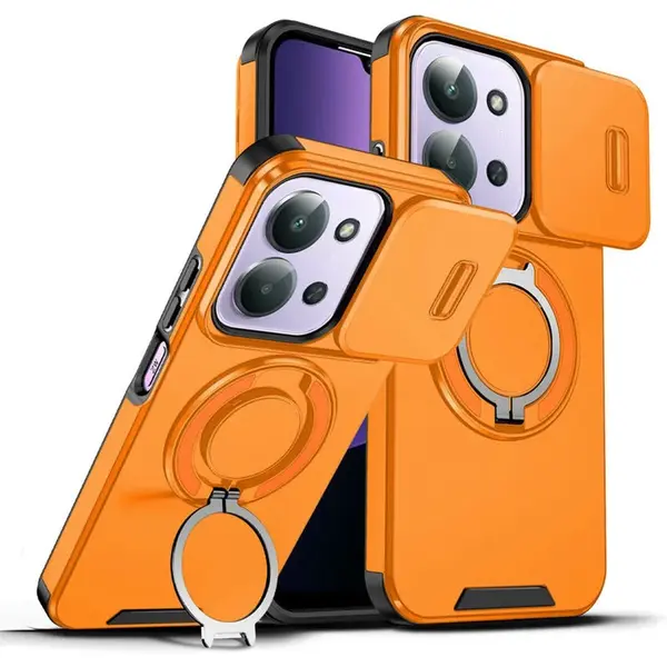 Camslide Stand obal, Xiaomi Redmi 15C, oranžový