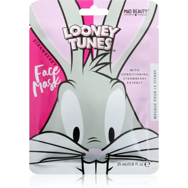 Mad Beauty Looney Tunes Bugs Bunny hydratační plátýnková maska s revitalizačním účinkem 25 ml