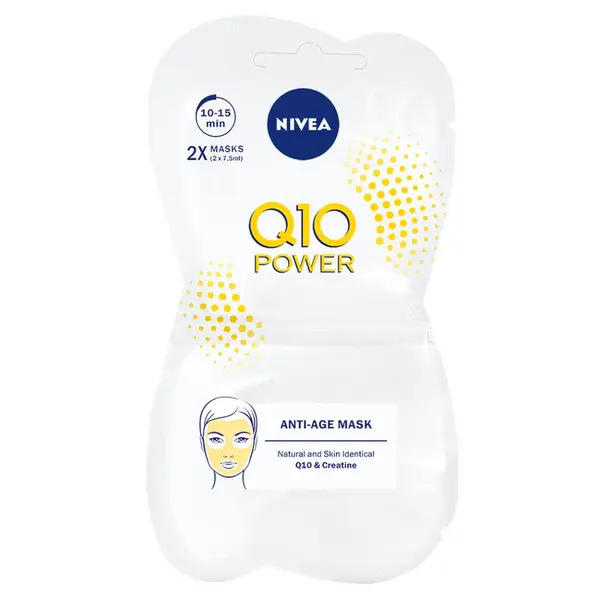 NIVEA Q10 Plus Vyhlazující pleťová maska proti vráskám 2 x 7,5 ml