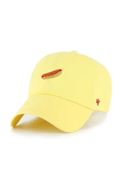 Bavlněná baseballová čepice 47 brand Food Base Runner Icon žlutá barva, hladká, XX-BSRIC1411GWS-MZ
