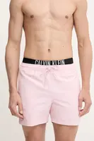 Plavkové šortky Calvin Klein růžová barva, LV00N61093