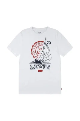 Tričko Levi's COASTAL CLUB TEE bílá barva, s potiskem, 8EM281