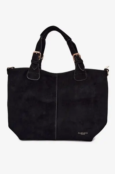 Flora&Co Čierna semišová kabelka
