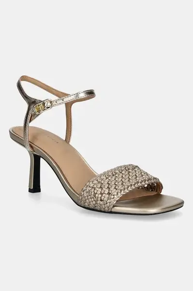 Sandály Tommy Hilfiger METALLIC LTHR KITTEN SANDAL zlatá barva, FW0FW08611