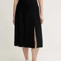 Sukně Sisley černá barva, midi, áčková, 4KVXL002M