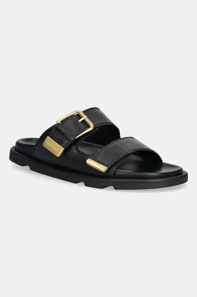 Kožené pantofle Marc O'Polo ADRIANA 1A dámské, černá barva, 50318741101100