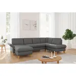 Sit & More SEDACÍ SOUPRAVA, textil, tmavě šedá