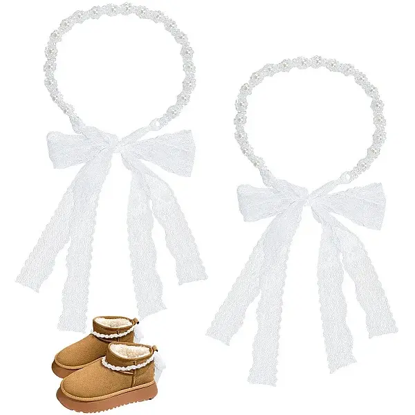 2Pcs Plastic Bead Snow Boot Decoration