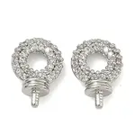Brass Micro Pave Cubic Zirconia Peg Bails