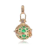 Golden Plated Brass Hollow Round Cage Pendants