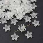 Transparent Frosted Acrylic Flower Beads