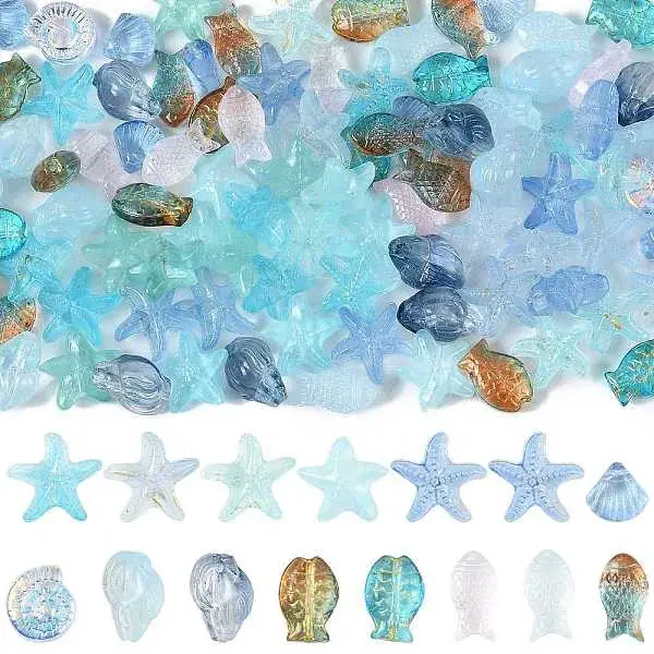 116Pcs Mixed Styles Glass Beads