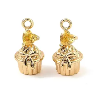 Brass Micro Pave Cubic Zirconia Pendants