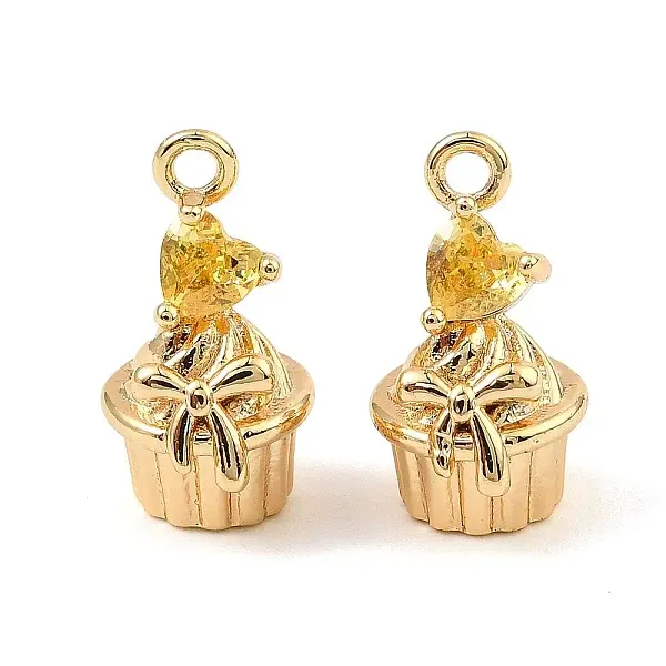 Brass Micro Pave Cubic Zirconia Pendants