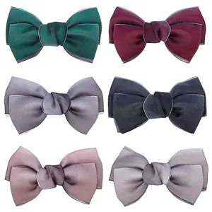 AHADEMAKER 12Pcs 6 Colors Handmade Organza Bowknot