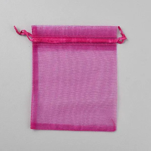Rectangle Organza Drawstring Gift Bags with Ribbon