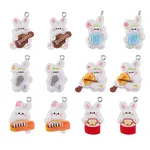 24Pcs 6 Styles Music Theme Opaque Resin Pendants