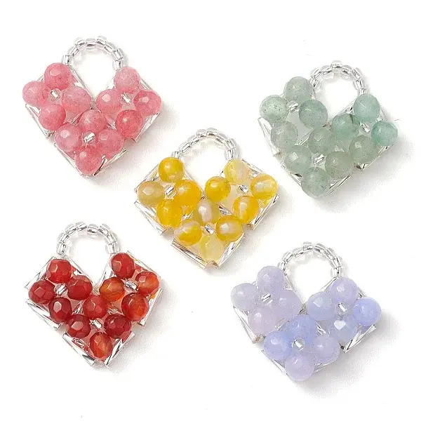 Natural Agate/Dyed White Jade/Green Aventurine Pendants