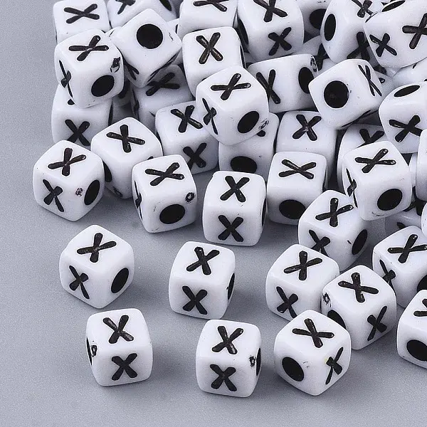 White Opaque Acrylic Beads