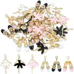 30Pcs 6 Styles Light Gold Plated Alloy Pendants