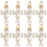 Brass Micro Pave Clear Cubic Zirconia Charms