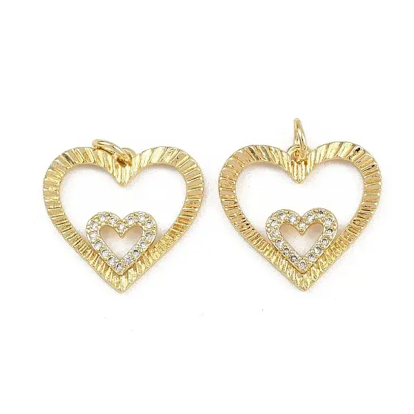 Brass Micro Pave Clear Cubic Zirconia Pendants