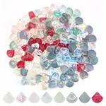 160Pcs 8 Style Transparent Spray Painted Glass Beads